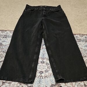 Old Navy Washed Black Wide-Leg Flare Jeans